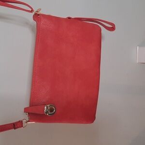 Coral and Gold Convertible Purse